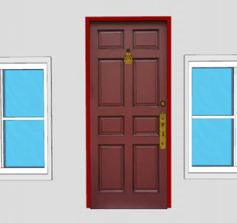室内门和玻璃窗SU模型下载_sketchup草图大师SKP模型