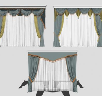 欧式窗帘设计sketchup模型下载_sketchup草图大师SKP模型
