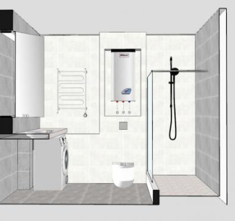 现代淋浴室SU模型下载_sketchup草图大师SKP模型