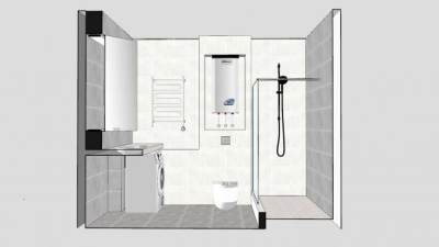 现代淋浴室SU模型下载_sketchup草图大师SKP模型