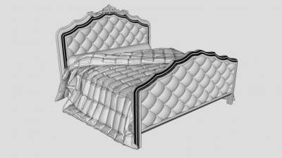 欧式床铺SU模型下载_sketchup草图大师SKP模型