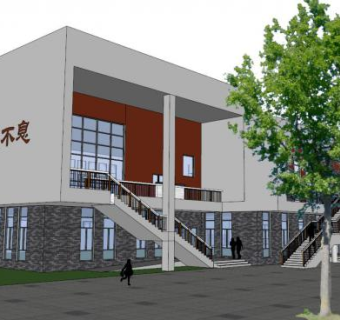 小学食堂su模型下载_sketchup草图大师SKP模型