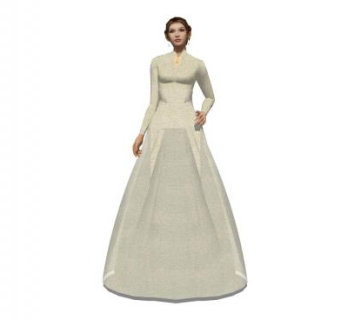 长裙礼服的女士SU模型下载_sketchup草图大师SKP模型