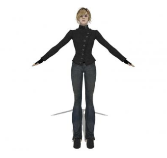 伸臂的女士站姿SU模型下载_sketchup草图大师SKP模型