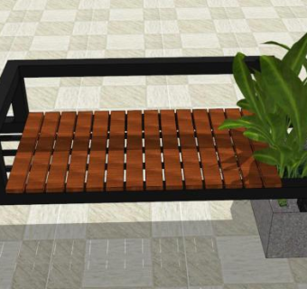 广场座椅su模型下载_sketchup草图大师SKP模型