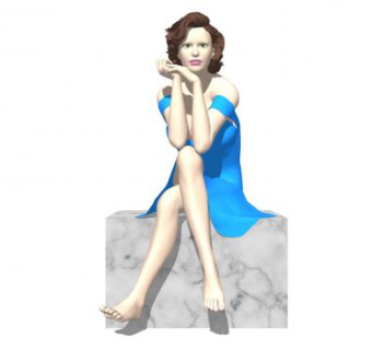 现代美女坐姿SU模型下载_sketchup草图大师SKP模型
