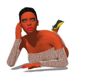 现代时尚黑人女士SU模型下载_sketchup草图大师SKP模型