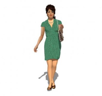 现代时尚中年女人SU模型下载_sketchup草图大师SKP模型