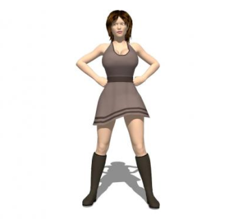 现代叉腰女士sketchup模型下载_sketchup草图大师SKP模型