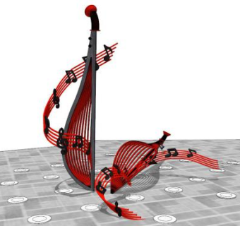 音符雕塑su模型下载_sketchup草图大师SKP模型