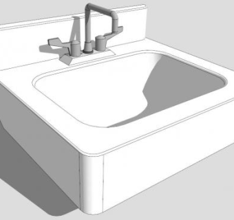 公共卫生间台盆su模型下载_sketchup草图大师SKP模型