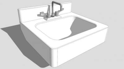 公共卫生间台盆su模型下载_sketchup草图大师SKP模型