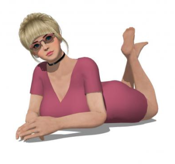 可爱女人SU模型下载_sketchup草图大师SKP模型