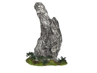 园林景观岩石SU模型下载_sketchup草图大师SKP模型
