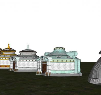 蒙古包的设计su模型下载_sketchup草图大师SKP模型