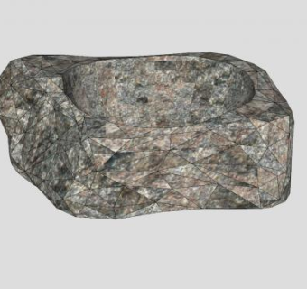 凿坑的岩石SU模型下载_sketchup草图大师SKP模型