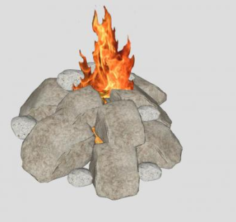 生火的石堆SU模型下载_sketchup草图大师SKP模型