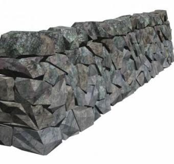 堆砌的干石墙SU模型下载_sketchup草图大师SKP模型