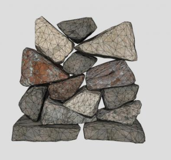 干砌岩石石墙SU模型下载_sketchup草图大师SKP模型