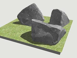 草地上的<em>巨石</em>SU模型下载_sketchup草图大师SKP模型