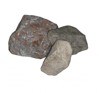 3块岩石SU模型下载_sketchup草图大师SKP模型