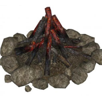 篝火石堆SU模型下载_sketchup草图大师SKP模型