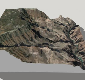 大峡谷地形SU模型下载_sketchup草图大师SKP模型