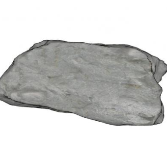 灰色扁型石头SU模型下载_sketchup草图大师SKP模型