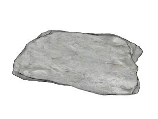 灰色扁型石头SU模型下载_sketchup草图大师SKP模型