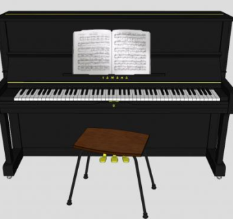 立式钢琴的su模型下载_sketchup草图大师SKP模型