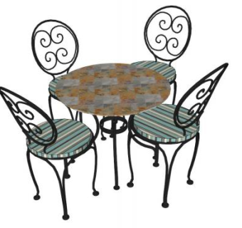 铁艺桌椅su模型下载_sketchup草图大师SKP模型
