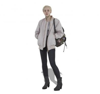 时尚女青年穿搭SU模型下载_sketchup草图大师SKP模型