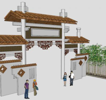 大门的su模型下载_sketchup草图大师SKP模型