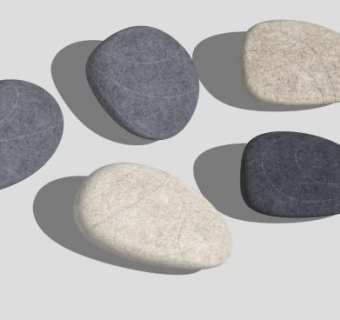 鹅卵石石头SU模型下载_sketchup草图大师SKP模型