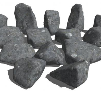 简单的岩石集SU模型下载_sketchup草图大师SKP模型