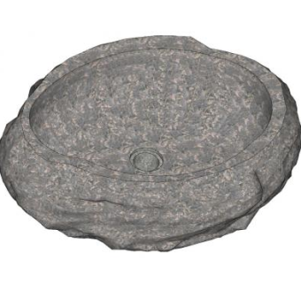 浴室石台盆SU模型下载_sketchup草图大师SKP模型