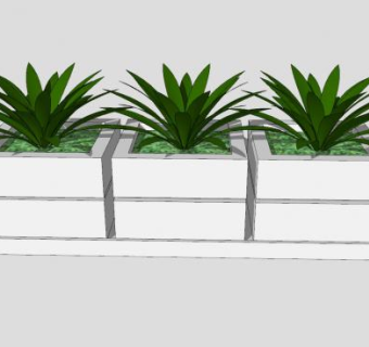 户外景观盆栽SU模型下载_sketchup草图大师SKP模型