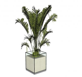 玻璃盆栽室内摆件SU模型下载_sketchup草图大师SKP模型