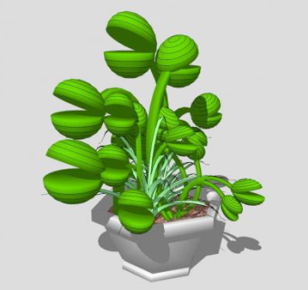 食肉植物盆景SU模型下载_sketchup草图大师SKP模型