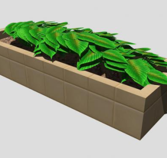 现代观叶植物花箱SU模型下载_sketchup草图大师SKP模型