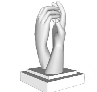 雕塑手su模型下载_sketchup草图大师SKP模型