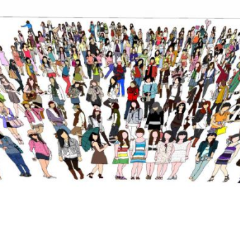 现代2D人物形态SU模型下载_sketchup草图大师SKP模型