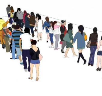 现代2D形态人物SU模型下载_sketchup草图大师SKP模型