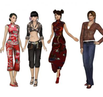 现代中式女人SU模型下载_sketchup草图大师SKP模型