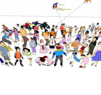 现代2D男女人物形态SU模型下载_sketchup草图大师SKP模型