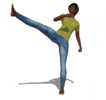 踢腿的女士SU模型下载_sketchup草图大师SKP模型