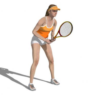 握网球拍的运动员SU模型下载_sketchup草图大师SKP模型