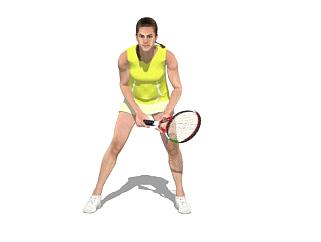 女网球运动员SU模型下载_sketchup草图大师SKP模型
