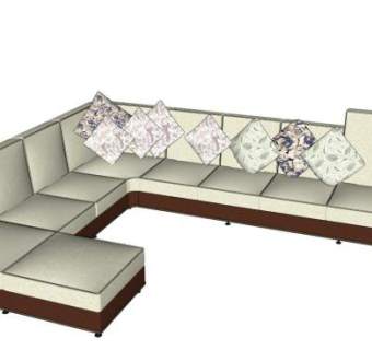 室外u型沙发su模型下载_sketchup草图大师SKP模型