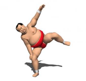 相扑手四股动作SU模型下载_sketchup草图大师SKP模型